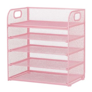 LEAN Organizer Na Dokumenty Teczki 5 Poziomów Metalowy Różowy