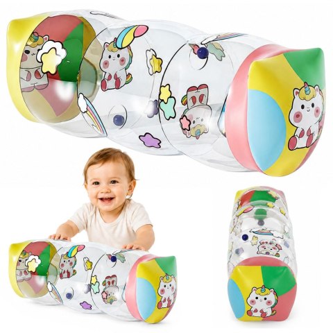 LEAN TOYS Dmuchany Walec Wałek Do Raczkowania Dla Malucha Jednorożce 48 x 20cm