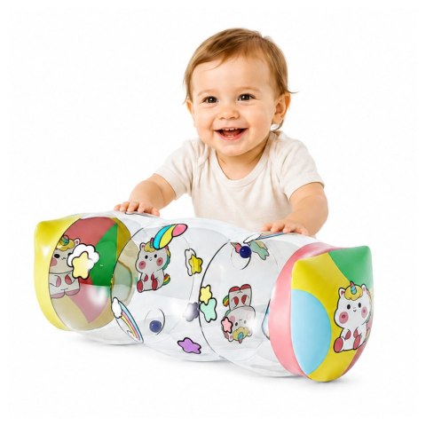 LEAN TOYS Dmuchany Walec Wałek Do Raczkowania Dla Malucha Jednorożce 48 x 20cm