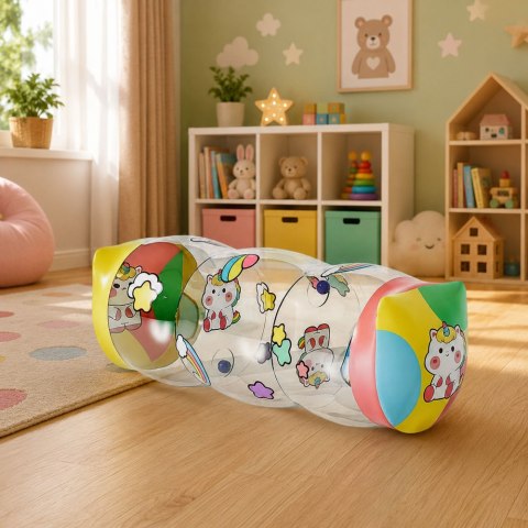 LEAN TOYS Dmuchany Walec Wałek Do Raczkowania Dla Malucha Jednorożce 48 x 20cm