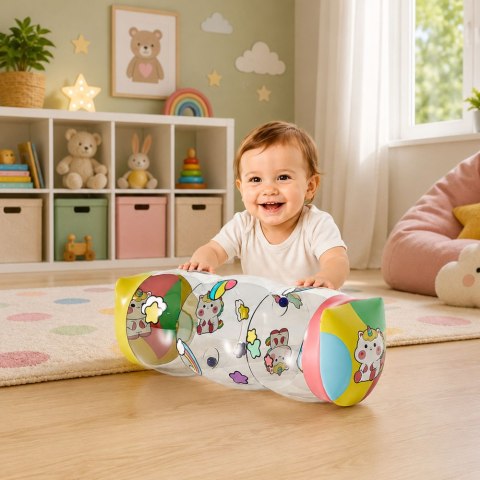 LEAN TOYS Dmuchany Walec Wałek Do Raczkowania Dla Malucha Jednorożce 48 x 20cm