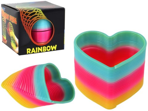 LEAN TOYS Kultowa Tęczowa Sprężyna Serce Uspokajająca Gadżet 6CM