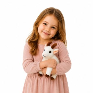 LEAN TOYS Pluszowa Maskotka Przytulanka Mała Koza Dla Dzieci Biała 16 cm