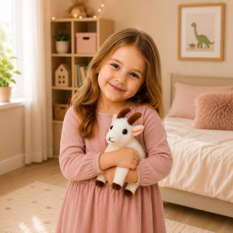 LEAN TOYS Pluszowa Maskotka Przytulanka Mała Koza Dla Dzieci Biała 16 cm