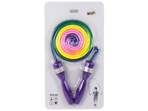 LEAN TOYS Tęczowa Skakanka Fioletowe Rączki Ruch Koordynacja Ruchowa