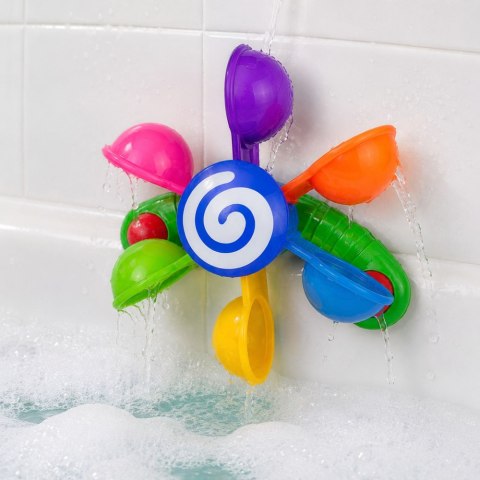 LEAN TOYS Zestaw Do Kąpieli Wiatrak Wodny Z Przyssawkami Dwie Łyżki Zabawka Wodna