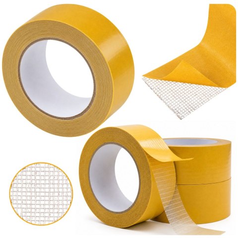 LEAN Taśma Dwustronna Zbrojona Mocna Montażowa 50mm x 25m
