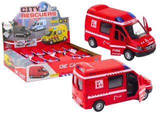 LEAN Toys Auto Strażackie 1:32 Otwierane Drzwi Światła Dźwięki Napęd Czerwony
