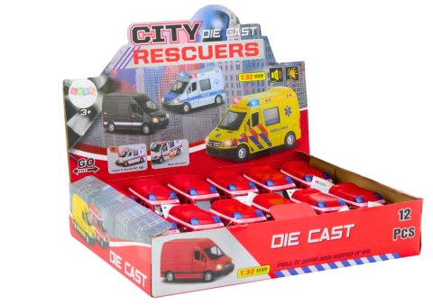 LEAN Toys Auto Strażackie 1:32 Otwierane Drzwi Światła Dźwięki Napęd Czerwony