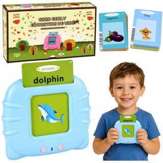 LEAN Toys Czytnik Kart Do Nauki Słów Języka Angielskiego Zabawka Edukacyjna Niebieski
