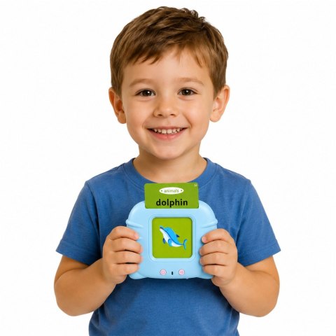 LEAN Toys Czytnik Kart Do Nauki Słów Języka Angielskiego Zabawka Edukacyjna Niebieski