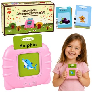 LEAN Toys Czytnik Kart Do Nauki Słów Języka Angielskiego Zabawka Edukacyjna Różowy