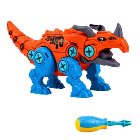 LEAN Toys Klocki Konstrukcyjne Dinozaury Zestaw do Skręcania z Wkrętarką 4w1