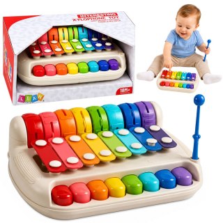 LEAN Toys Ksylofon Dziecięcy Pianinko Kolorowe Instrument Muzyczny 2w1 Pałeczka