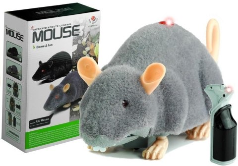 LEAN Toys Mysz Zdalnie Sterowana Pilotem R/C Na Kółkach Duża Szara
