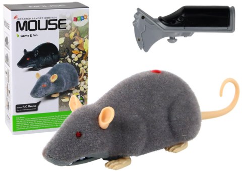 LEAN Toys Mysz Zdalnie Sterowana Pilotem R/C Na Kółkach Duża Szara
