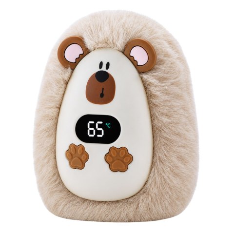 LEAN Toys Ogrzewacz Do Rąk Pluszowy Jeżyk Akumulatorowy Beżowy 45°C / 55°C / 65°C