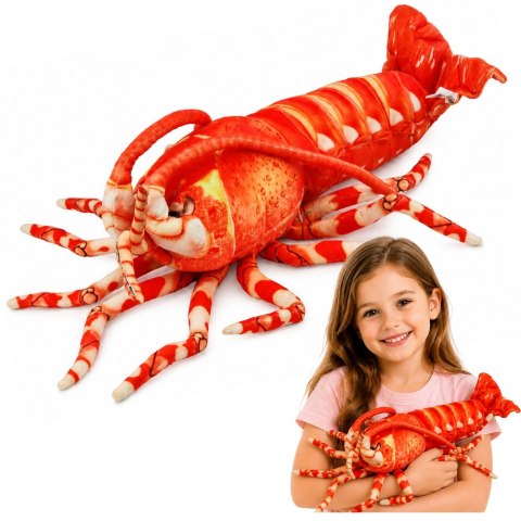 LEAN Toys Pluszowa Maskotka Przytulanka Duża Krewetka Zwierzę Morskie 55 cm