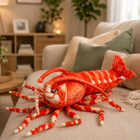 LEAN Toys Pluszowa Maskotka Przytulanka Duża Krewetka Zwierzę Morskie 55 cm