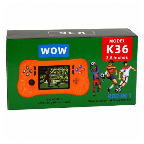 LEAN Toys Przenośna Konsola Do Gier K36 Klasyczna 800 Wbudowanych Gier Zielona