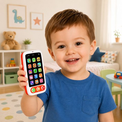 LEAN Toys Smartfon Dziecięcy Telefon Interaktywny Edukacyjny Dźwięki Światła