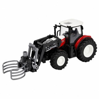 LEAN Toys Traktor Rolniczy z Chwytakiem Do Bel Zdalnie Sterowany RC Czerwony 1:24