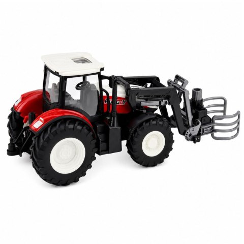 LEAN Toys Traktor Rolniczy z Chwytakiem Do Bel Zdalnie Sterowany RC Czerwony 1:24
