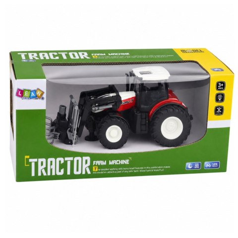 LEAN Toys Traktor Rolniczy z Chwytakiem Do Bel Zdalnie Sterowany RC Czerwony 1:24