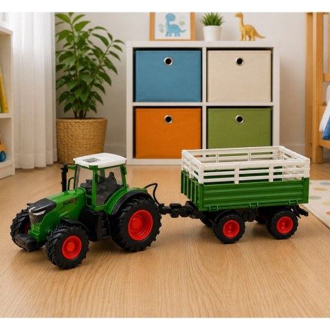 LEAN Toys Traktor Rolniczy z Przyczepą Wywrotką Zdalnie Sterowany RC Światła 1:24