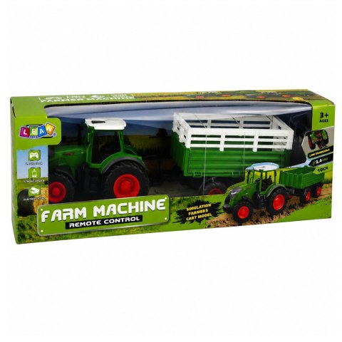 LEAN Toys Traktor Rolniczy z Przyczepą Wywrotką Zdalnie Sterowany RC Światła 1:24