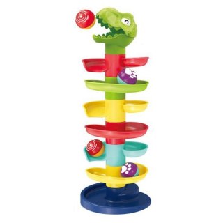 LEAN Toys Wieża Zjeżdżalnia Dla Kulek Piłek Głowa Sorter Dinozaur Zielony