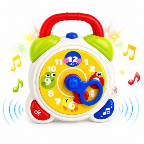 LEAN Toys Zegar Budzik Interaktywny Sensoryczny Dla Malucha Światła Dźwięki