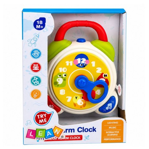 LEAN Toys Zegar Budzik Interaktywny Sensoryczny Dla Malucha Światła Dźwięki