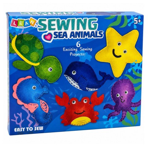 LEAN Toys Zestaw Kreatywny Pluszaki Do Szycia Filcowe Zwierzęta Morskie DIY 6 szt.