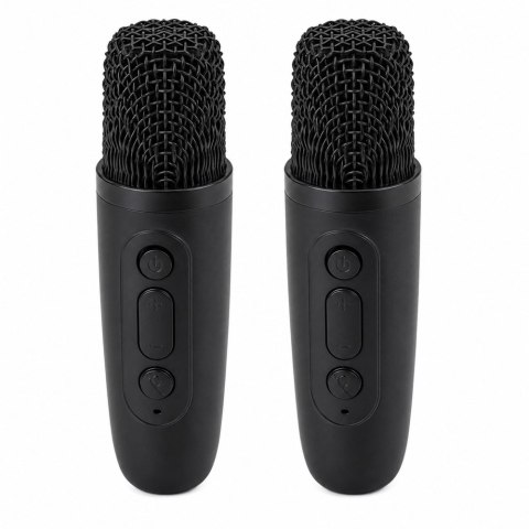 LEAN Zestaw Do Karaoke Głośnik Bluetooth Dwa Mikrofony Światła LED Czarny