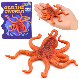 LEAN TOYS Gumowa Figurka Ośmiornica Rozciągliwa Realistyczna Zwierzę Morskie 12cm