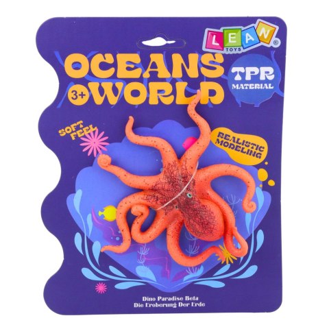 LEAN TOYS Gumowa Figurka Ośmiornica Rozciągliwa Realistyczna Zwierzę Morskie 12cm