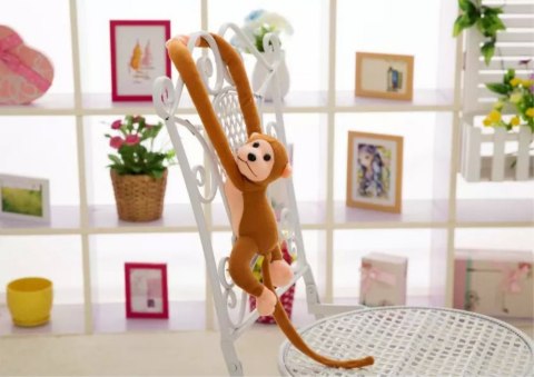 LEAN TOYS Maskotka Pluszowa Małpka z Dźwiękiem Ciemno Brązowa 60 cm