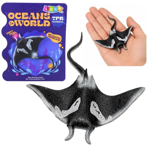 LEAN TOYS Ryba Gumowa Płaszczka Figurka Rozciągliwa Realistyczna Ryba Oceaniczna 13cm