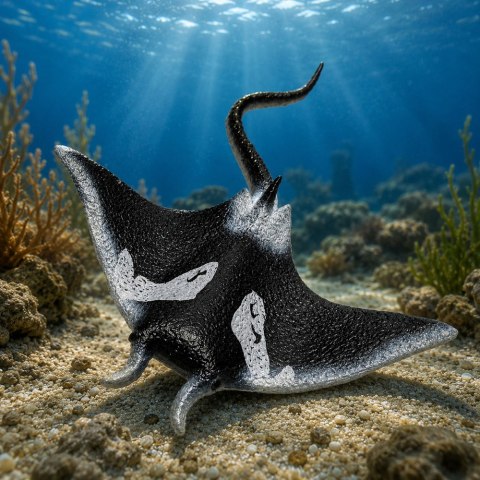 LEAN TOYS Ryba Gumowa Płaszczka Figurka Rozciągliwa Realistyczna Ryba Oceaniczna 13cm