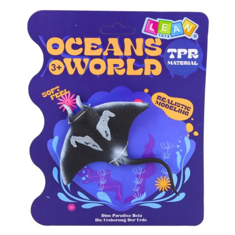 LEAN TOYS Ryba Gumowa Płaszczka Figurka Rozciągliwa Realistyczna Ryba Oceaniczna 13cm