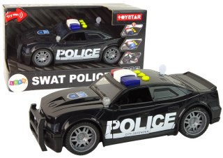 LEAN Toys Auto Policja 1:14 Światła Dźwięki Czarne