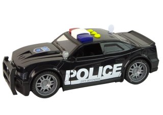 LEAN Toys Auto Policja 1:14 Światła Dźwięki Czarne