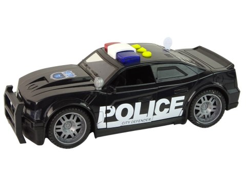 LEAN Toys Auto Policja 1:14 Światła Dźwięki Czarne