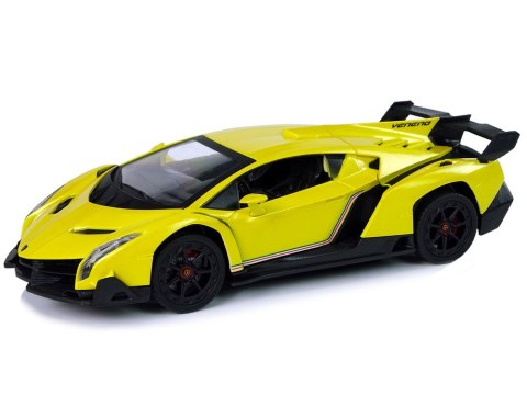 LEAN Toys Auto Zdalnie Sterowane Lamborghini Veneno Żółte 2,4 G Pilot Kierownica Dźwięk Światła