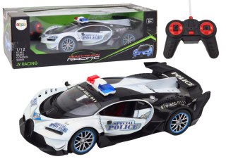 LEAN Toys Auto Zdalnie Sterowane RC Policyjne w Skali 1:12 Biały