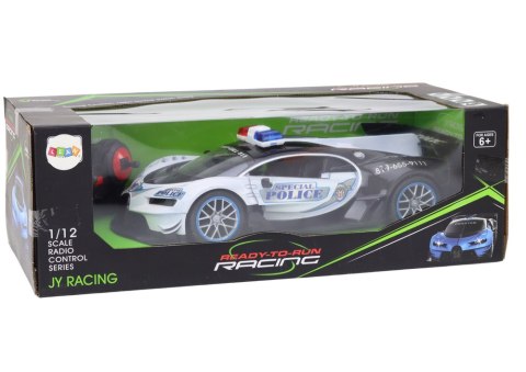 LEAN Toys Auto Zdalnie Sterowane RC Policyjne w Skali 1:12 Biały