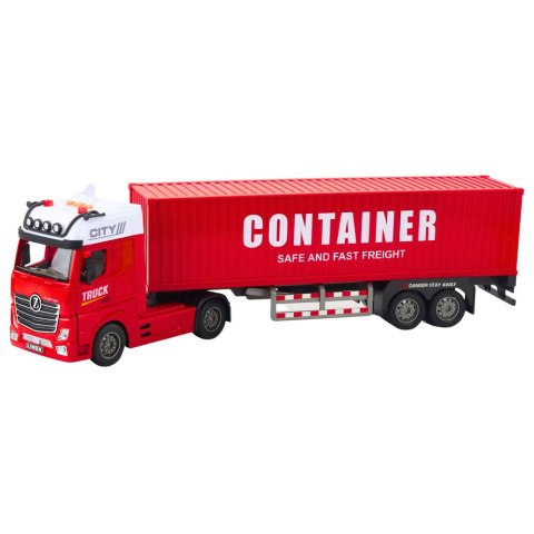 LEAN Toys Ciężarówka Transportowa Z Kontenerem Światła Dźwięki Czerwona