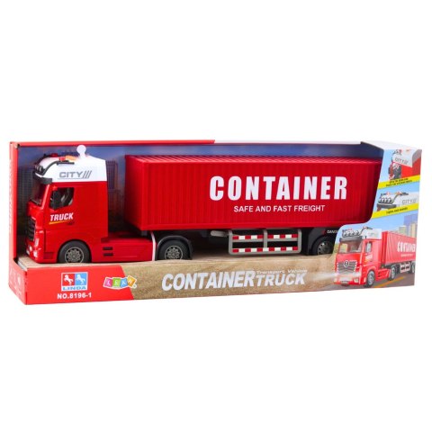 LEAN Toys Ciężarówka Transportowa Z Kontenerem Światła Dźwięki Czerwona