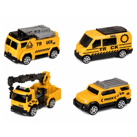 LEAN Toys Ciężarówka z Dźwigiem I Transporterem Pojazdów Światła Dźwięki Zielona